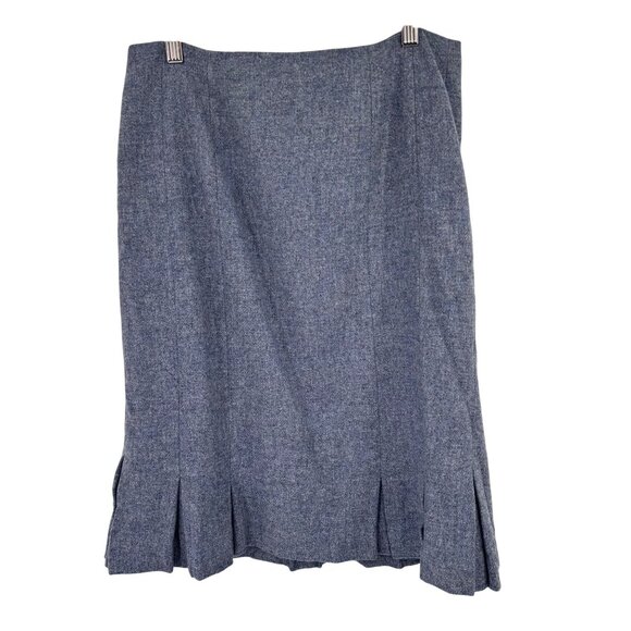 Talbots Womens Blue Wool Skirt Pleated Size 6 lined knee length - Picture 1 of 11